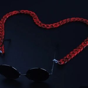 Red Acrylic Eyeglass Chain Strap String Chunky Lanyard Neck Sunglasses Holder